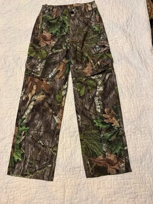 Magellan Outdoors Mossy Oak Camo Convertible ZipOff Pants Hiking Shorts Youth S - Image 1 of 4