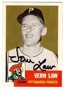 1991 TOPPS ARCHIVES '53 #324 VERN LAW AUTOGRAPH, SIGNED CARD - Picture 1 of 1