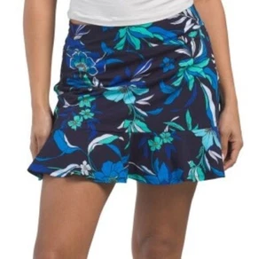 NWT TOMMY BAHAMA Blue Navy Romantic Bloom Golf Tennis Ruffle Hem Skort S M L XL - Picture 1 of 2