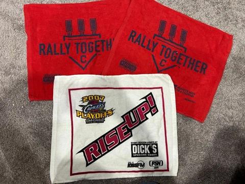 Cleveland Cavaliers Cleveland Indians Lot of 3 Playoffs Rally Towels Vintage Cover