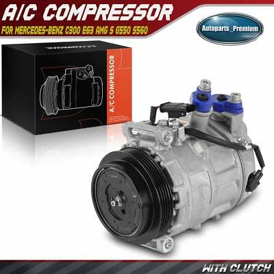 A/C Compressor w/ 4-Groove for Mercedes-Benz W205 C300 W463 G550 X166 GLC63 AMG - Image 1 of 4