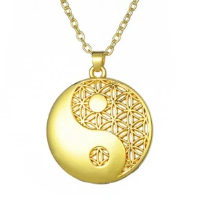 Schöner, goldener Yin und Yang Anhänger mit Halskette - Bild 1 von 8