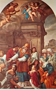 Oster Postkarte antike Darstellung Mariens im Tempel Romanelli ungelaufen  - Bild 1 von 2