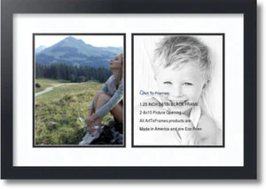 ArtToFrames Collage Mat Picture Photo Frame 2 8x10" Openings in Satin Black 36 - Picture 1 of 62