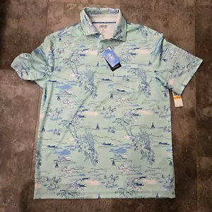 Men's Izod Saltwater Light Green Button Down Hawaiian Shirt Small - Picture 1 of 2