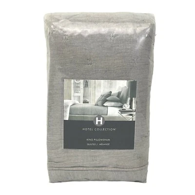 Hotel Collection Eclipse Heather Gray Quilted KING Sham $115 - Image 1 of 4
