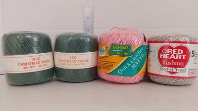 NOS Mixed Lot Crochet Thread Red Heart, Bernat, Amalgamated Cordage FREE SHIP - Image 1 of 4