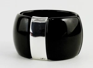 NEW KENNETH COLE Black Silver Bracelet 2 in. Wide Bangle magnetic GREAT GIFT - Picture 1 of 2