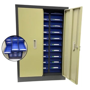 Parts Cabinet Tools Storage Cabinet 30 Drawer Plastic Parts Organizer with Door - Picture 1 of 19