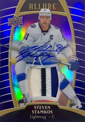 Tarjeta autografiada de Steven Stamkos GU 2020 Upper Deck 8/10 NHL Tampa Bay Lightning Foto 1 de 2