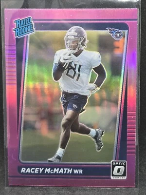 Racey McMath 2021 Donruss OPTIC Preview PINK Prizm Rated Rookie RC #P-316 Titans - Image 1 of 2