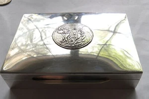 Antique Sterling Silver Cigarette Box - Picture 1 of 8