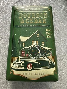 Hunter & Grey Bar Soap Mens Fresh Cut Cedar & Bourbon Tree Gift Wrap for Him - Picture 1 of 1