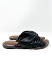 Sam Eldelman Women's Garson Woven Double Strap Leather Slide Sandals Black 9 US