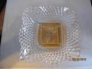 Vintage Square Diamond Point Mint Dish Ashtray Clear Indiana Glass 4" b6 - Picture 1 of 5