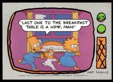 1990 Topps The Simpsons 67 Bart Lisa Simpson Last One To Breakfast
