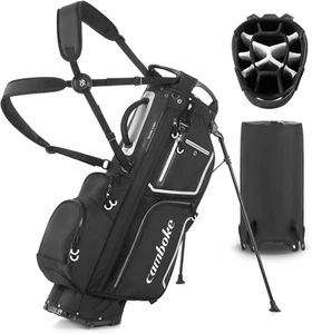 Lightweight Golf Stand Bag w/ 14-Way Divider, Dual Strap, Rain Hood - Picture 1 of 11