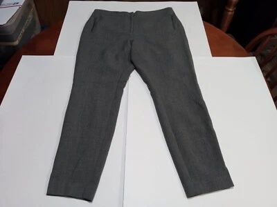 Calça social casual Classiques Entier feminina cinza perna reta bolsos com zíper tamanho 14 - Imagem 1 de 4