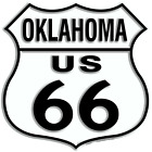 US ROUTE 66 OKLAHOMA 12 X 12" SHIELD METAL TIN EMBOSSED HISTORIC HIGHWAY SIGN