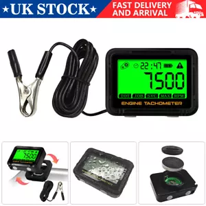 Waterproof Digital RPM Hour Meter Tachometer Gauge Timer Backlight 2/4 Stroke - Picture 1 of 10