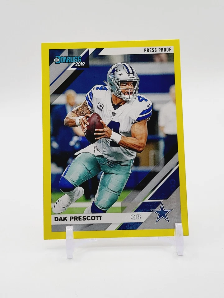 Dak Prescott PRESS PROOF YELLOW 2019 Panini Donruss #73 Dallas Cowboys (SP) - Image 1 of 2