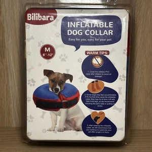 "Collar inflable para perro Bilibara tamaño mediano 8-12"" tela suave azul y rojo" - Imagen 1 de 2