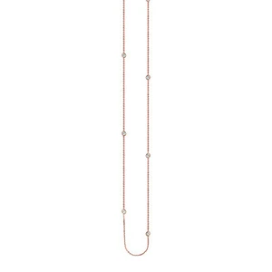 Collar Largo Chapado en Oro Rosa Plata de Ley Circonita Cúbica Estación 36 pulgadas - Imagen 1 de 1