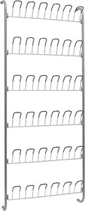 Organize It All Over-The-Door 18 Pair Hanging Wire Shoe Rack | Metal | Silver - Picture 1 of 2