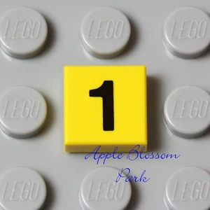NUOVO Lego NUMBER ONE Tile - Giallo Quadrato 1x1 Piastrella con Nero n. 1 Modello 4758 4708 - Foto 1 di 3