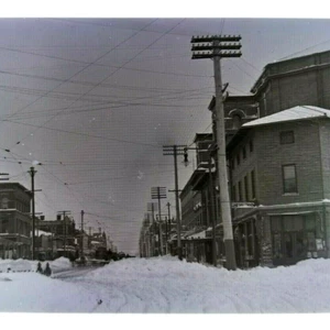 Antique Glass Plate Negative Old Falls Street Niagara Falls New York Winter Snow - Picture 1 of 12