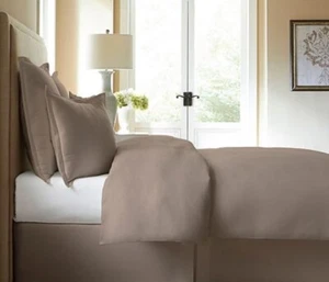 NEW Cotton Collection Tailored Canvas Brown Twin Bed Skirt with Split Corners - Picture 1 of 3
