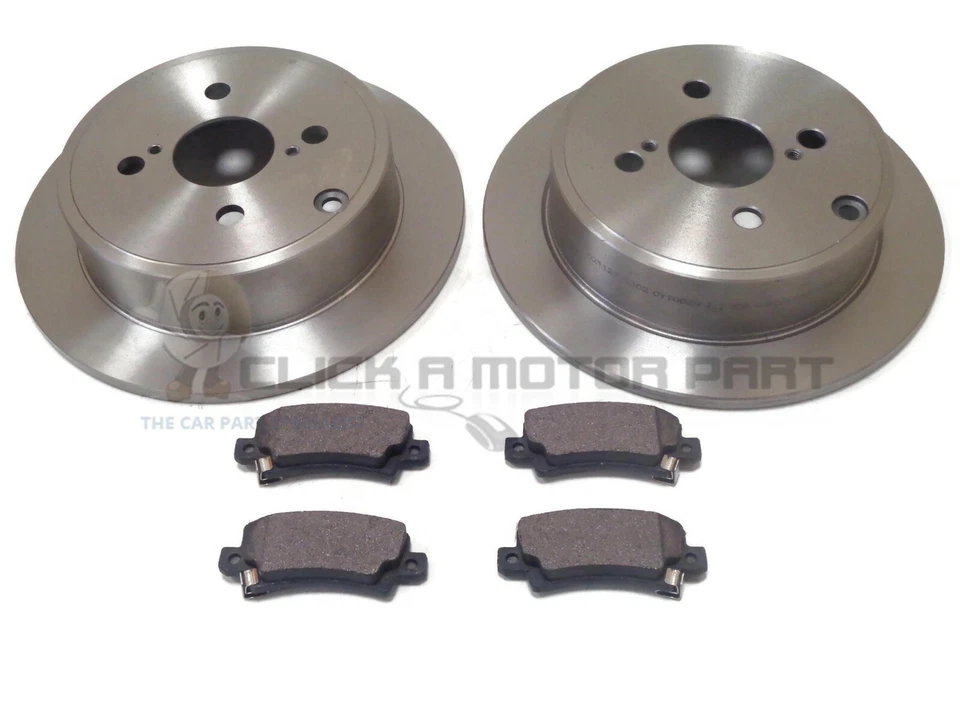JUEGO DE 2 DISCOS Y PASTILLAS DE FRENO TRASEROS COMPROBAR TAMAÑO PARA TOYOTA COROLLA 1.4 1.6 VVTi 02-06 Foto 1 de 1
