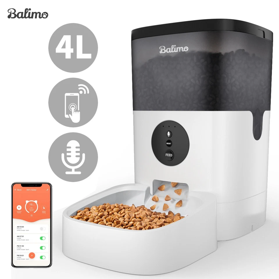 4L WIFI APP Automatischer Futterautomat Futterspender Katze Hunde mit Timer - Bild 1 von 4