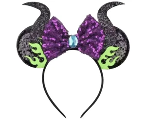 Orejas de Minnie Mouse inspiradas en Maléfica/oreja de minnie púrpura HECHAS A MANO - Imagen 1 de 1