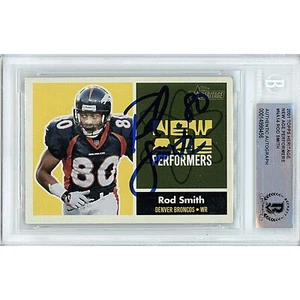 Rod Smith Denver Broncos Auto Topps Heritage Football On-Card Autograph Beckett - Picture 1 of 6