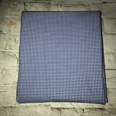 VTG Ralph Lauren 200thc 100% Cotton Blue Gingham Check Queen Flat Sheet USA MINT - Image 1 of 4