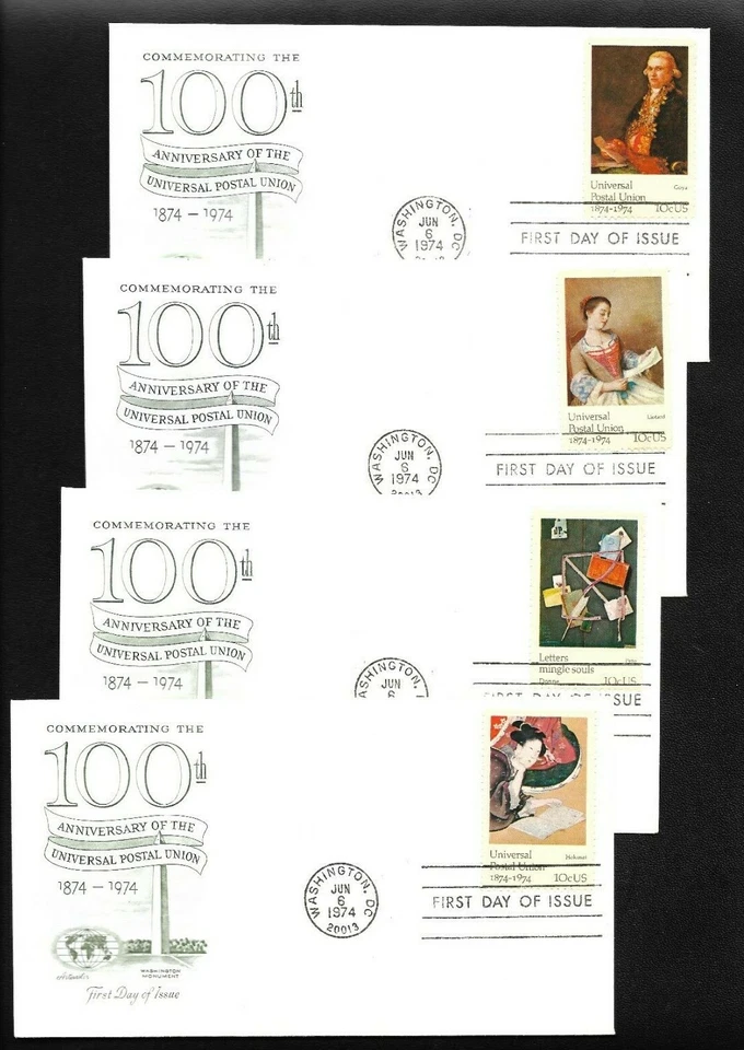 US FDC 1974 Letters Mingle Souls 8 Covers Artmaster Unaddressed Scott 1530-37 |  - Image 1 of 2