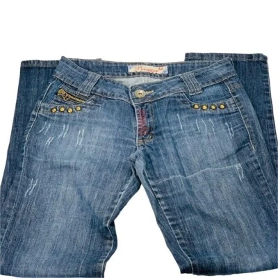 Pantalones de mezclilla POINTER tono latón tachonado desgastado lavado medio talla 42 Foto 1 de 4