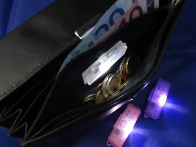 LED Licht Geldbörse Kellnerbörse Kellnergeldbeutel Bedienungsbörse weiß rosa lil