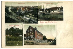 Germany AK Neckarrems of Remseck am Neckar Wetzig quadruple vignette vintage PPC - Picture 1 of 3