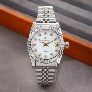 RICECGO Women's Luxury Quartz Watch Jubilee Stainless Steel Business Casual NEW - Picture 1 of 5