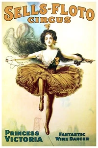 12725.Decor Poster.Home room wall design.Princess Victoria circus wire dancer - Picture 1 of 1