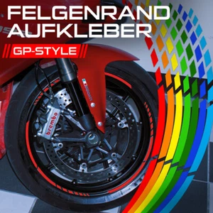 FELGENRANDAUFKLEBER GP ROT DUCATI APRILIA Suzuki Kawasaki - Bild 1 von 2
