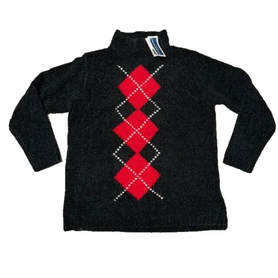 Suéter Jennifer Moore Petites Talla M Botón Negro 100% Acrílico Argyle NUEVO NUEVO CON ETIQUETAS Foto 1 de 4