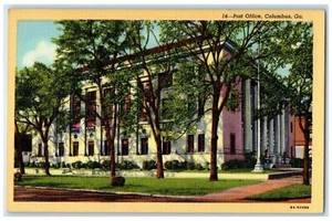 1949 Post Office Building And Trees Columbus Georgia GA Vintage Postcard - Picture 1 of 2