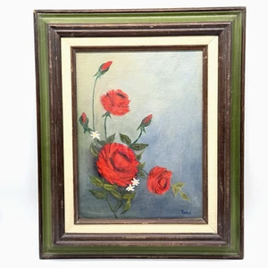 Original Oil Painting- Roses Impressionist Art Double Frame 16.5 X 13.5" Signed - Picture 1 of 14