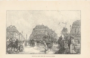 Rue De La Paiz Druck Illustrationsplatte von Augute-Louis Lepere französischer Künstler - Bild 1 von 1