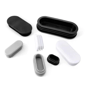 Plastik Endkappen Oval Rohrstopfen Rohrkappen Lamellenstopfen Gleiter Abdeckung - Picture 1 of 24