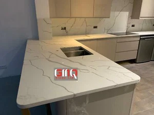 Picasso Calacatta Quartz kitchen worktops | Affordable prices! | Sample - Picture 1 of 6