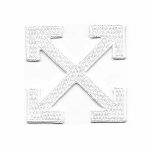 White Crossing Arrows Iron On Embroidered Applique Patch - Picture 1 of 1